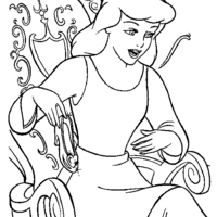 Desenho de Cinderela e o sapatinho de cristal para colorir