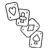 Desenho de Cartas do baralho para colorir