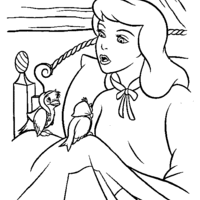 Desenho de Cinderela e sapatinhos para colorir