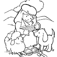 Desenho de Pastora de ovelhas para colorir