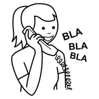 Desenho de Menina conversando ao telefone para colorir