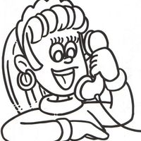 Desenho de Mulher falando no telefone para colorir