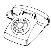 Desenho de Telefone com discador para colorir