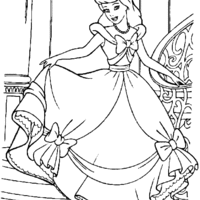 Desenho de Cinderela dos Irmãos Grimm para colorir