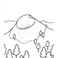 Desenho de Cratera do vulcão para colorir
