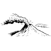 Desenho de Fumaça saindo do vulcão para colorir