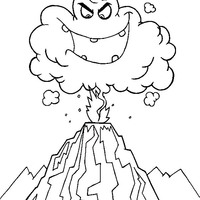 Desenho de Vulcão em erupção para colorir
