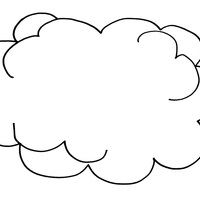 Desenho de Nuvem grande para colorir