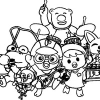 Desenho de Banda do Pororo para colorir