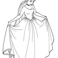Desenho de Cinderela noiva para colorir