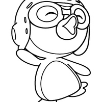 Desenho de Pororo cantando para colorir