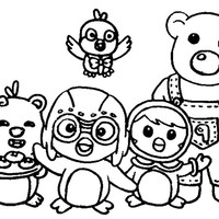 Desenho de Pororo e seus amigos para colorir