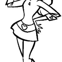 Desenho de Penélope Charmosa fazendo pose para colorir