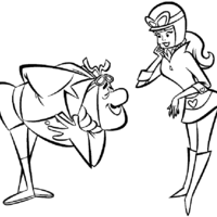 Desenho de Penélope Charmosa e inimigo para colorir