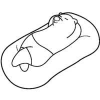 Desenho de Ursinho no colchonete para colorir