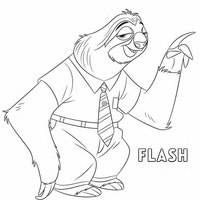 Desenho de Flash Zootrópolis para colorir