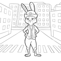 Desenho de Judy Hopps de Zootrópolis para colorir