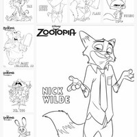 Desenho de Personagens de Zootopia, essa cidade é o bicho  para colorir