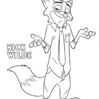 Desenho de Zootopia Nick para colorir