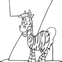 Desenho de Letra Z de zebra para colorir