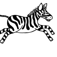 Desenho de Zebra correndo para colorir