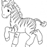 Desenho de Zebra filhote para colorir