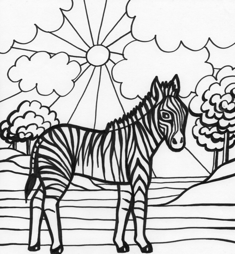 Zebra na floresta africana