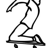 Desenho de Número 2 com skate para colorir
