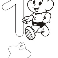 Desenho de Número 1 Turma da Monica para colorir