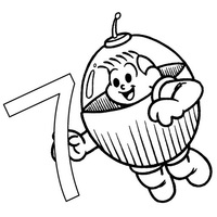 Desenho de Número 7 Turma da Monica para colorir