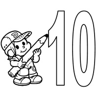 Desenho de Número 10 Turma da Monica para colorir