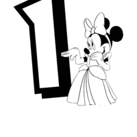Desenho de Número 1 Disney para colorir