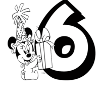 Desenho de Número 6 Disney para colorir