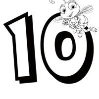 Desenho de Número 10 Disney para colorir