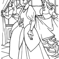 Desenho de Irmãs da Cinderela para colorir