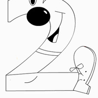 Desenho de Número 2 cursivo para colorir