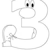 Desenho de Número 3 cursivo para colorir