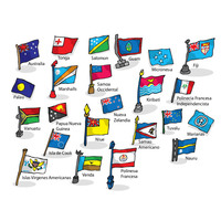 Desenhos de Bandeiras da Oceania para colorir