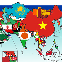 Desenhos de Bandeiras Asiáticas para colorir